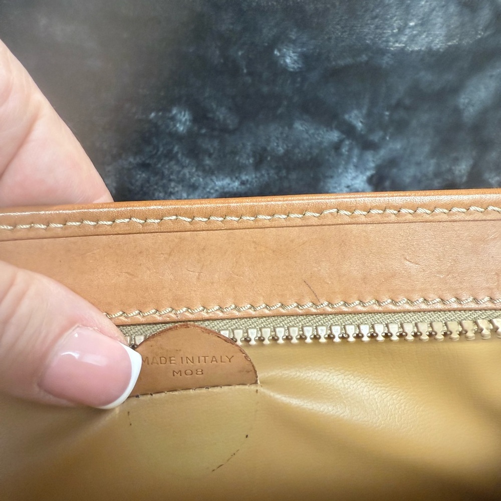 Celine Tan and Cream Logo Clutch - Picture 13 of 13